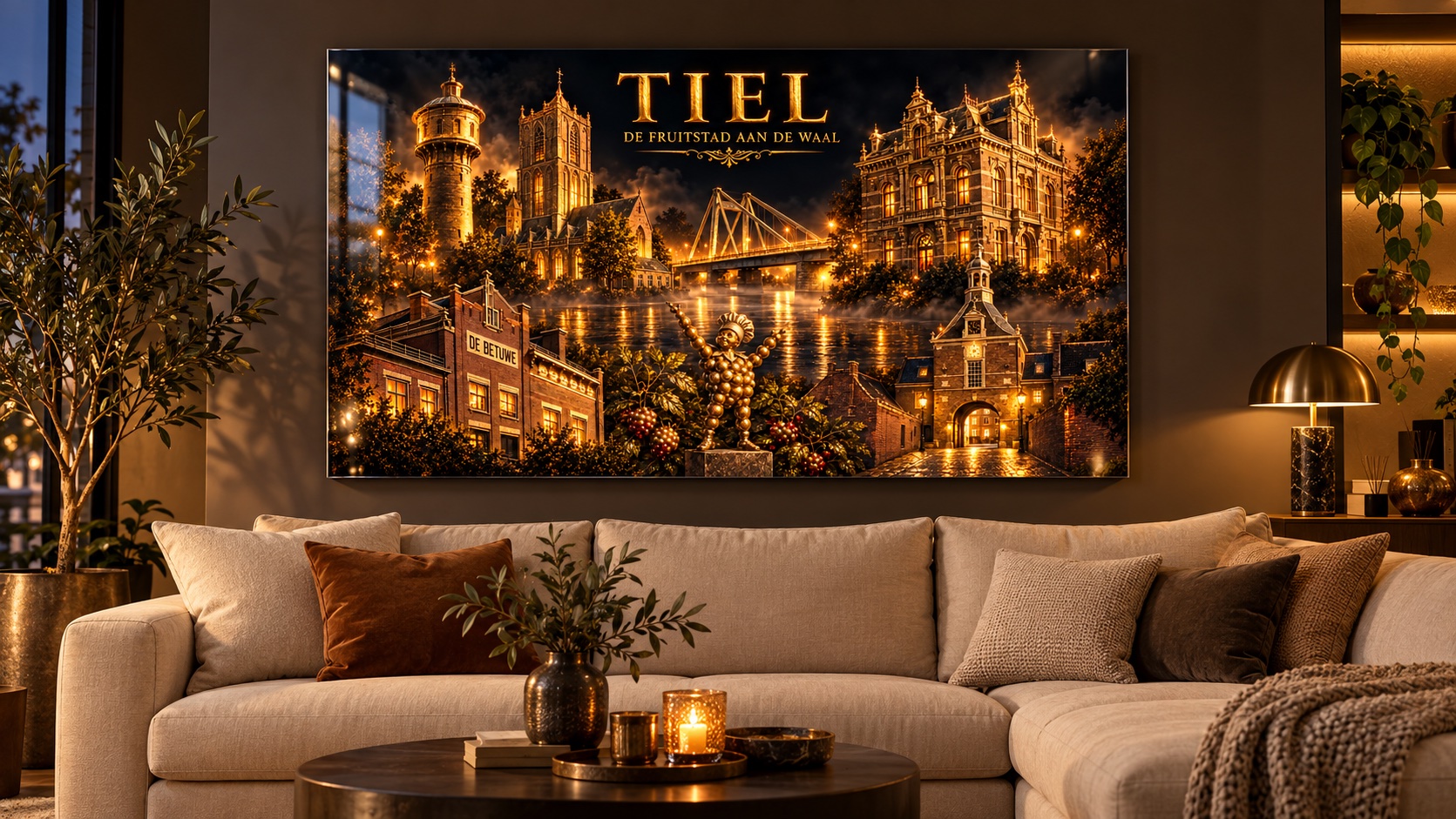 U woonplaats in goud, een blikvanger aan de muur.